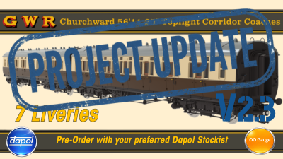 OO Gauge GWR Churchward 56'11.25" Toplight Corridor Coach EOI - Update III