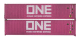 2F-028-119 N Gauge 40FT CONTAINER PINK ONE 607607 - 8 607861 - 4 Weathered Twin Pack