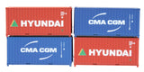 2F-028-203 N Gauge 20' Cntrs 2 x Hyundai 2253930/246401 2 x CMA CGM Weathered