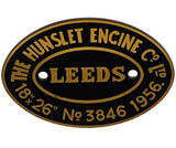 PLATE-HE-3846T 3846 United Steel 22 Hunslet Worksplate Third Size Replica