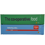 4F-028-110 OO Gauge Container 45ft High Cube container Argos & CO-OP Twin Pack