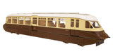 7D-011-001 O Gauge Streamlined Diesel Railcar 12 Lined Choc & Cream GWR Monogram