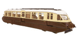 7D-011-002 O Gauge Streamlined Diesel Railcar 10 Lined Choc & Cream GWR