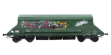 7F-026-002G O Gauge HIA Ftlnr Green Hvy Haul Limestone Hopper 369022 Graffiti