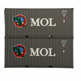 4F-028-053 OO Gauge Container 20FT Mitsui Lines 047318 8/053476 6 Twin Pack