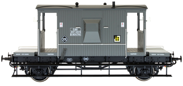 7F-200-013 O Gauge BR 20T Brake Van B954781 Grey Coal Sector CAR
