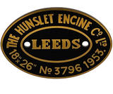 PLATE-HE-3796T 3796 Errol 196 Hunslet Worksplate Third Size Replica