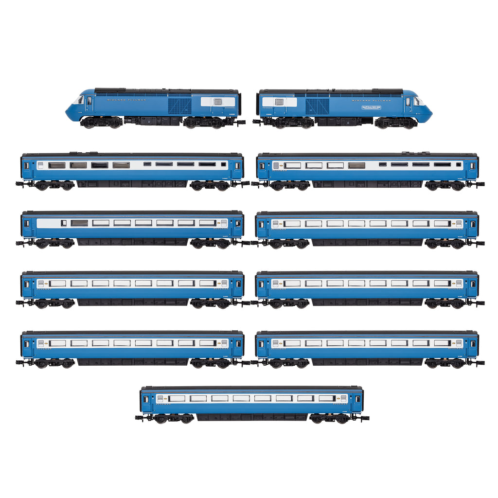 Hst Train Layout 2D-019-300 N Gauge Class 43 HST Pullman Blue Full Train Set (11 Car Se ...