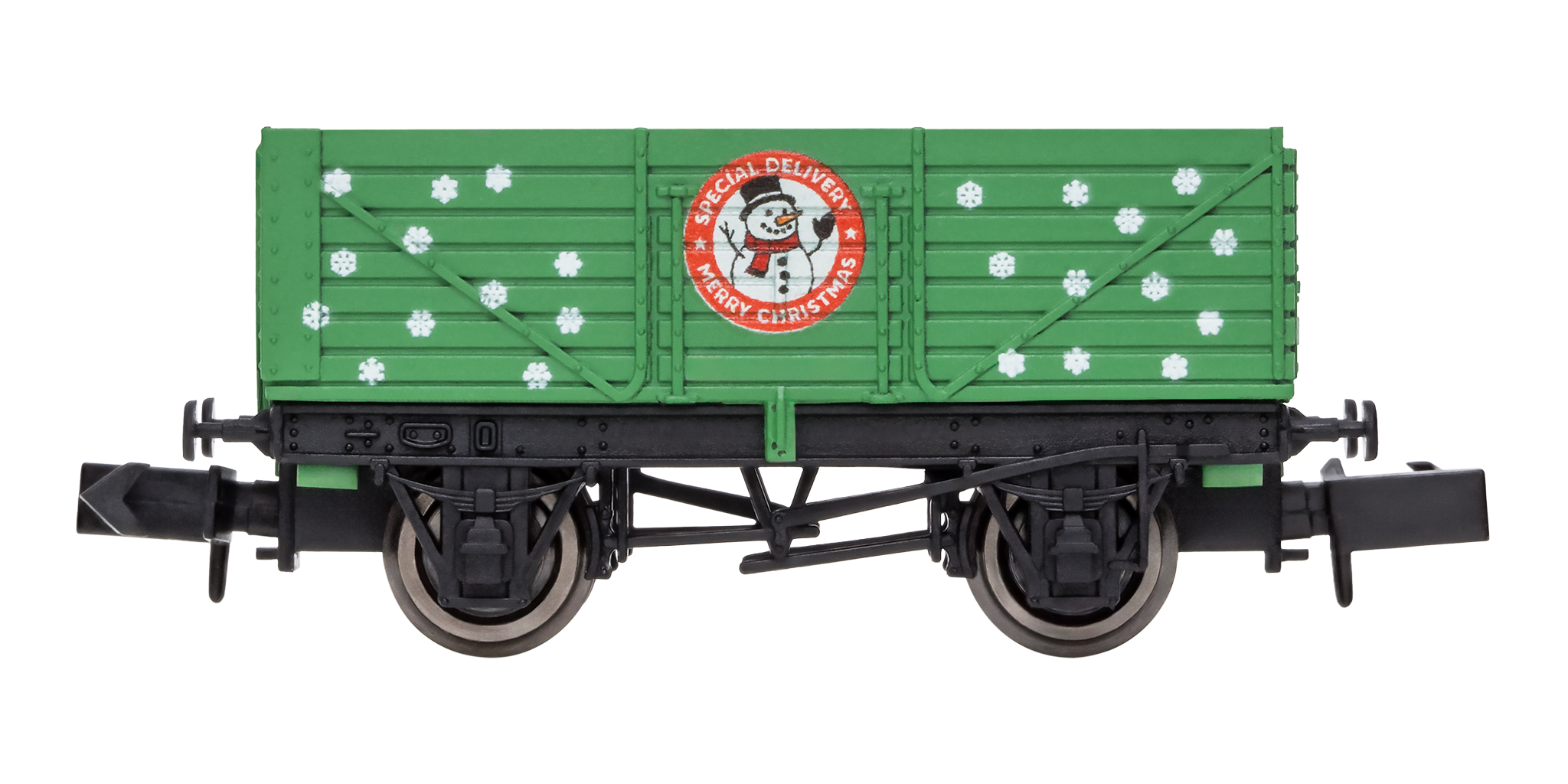 2F-071-121 N Gauge 7 Plank Snowman Merry Christmas Wagon