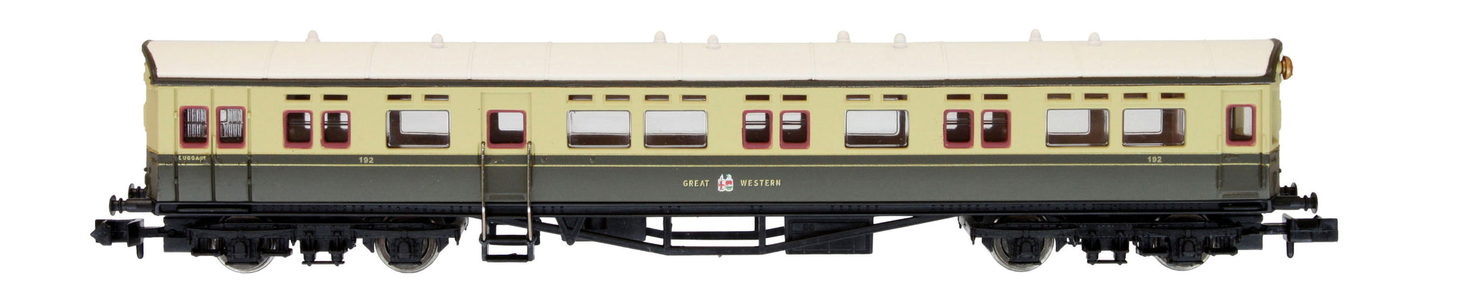 2P-004-017 N Gauge Autocoach GWR Great Crest Western Choc & Crm 192