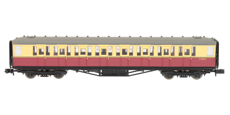 2P-011-056 N Gauge Gresley BR Carmine & Cream 2nd Class E12038E– Dapol