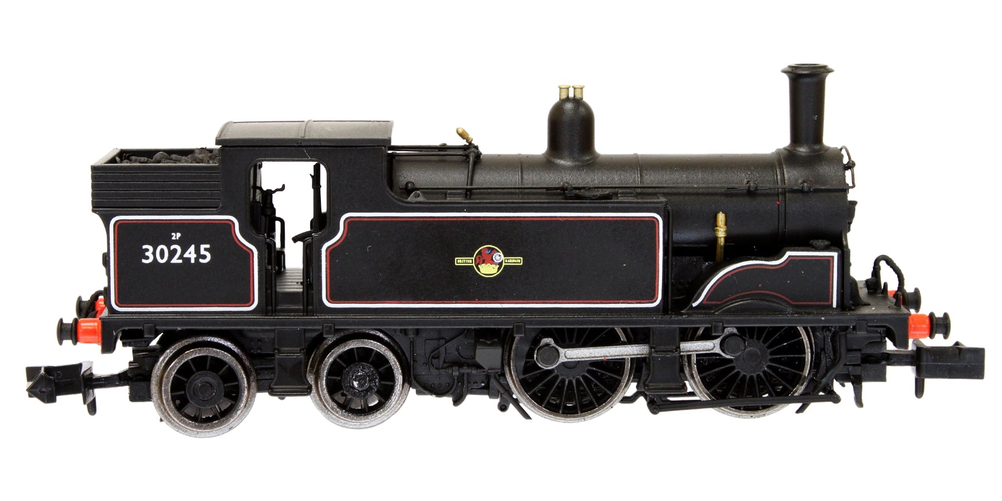 2S-016-011D N Gauge M7 0-4-4 BR Late Crest Lined Black 30245 DCC Fitted