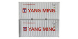 4F-028-060 OO Gauge Container 20 FT Yang Ming 322593 5 & 106832 1 Weathered