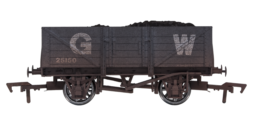 4F-051-058 OO Gauge 5 Plank Wagon 10' Wheelbase GWR 251250 Weathered