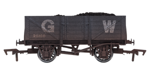 4F-051-058 OO Gauge 5 Plank Wagon 10' Wheelbase GWR 251250 Weathered