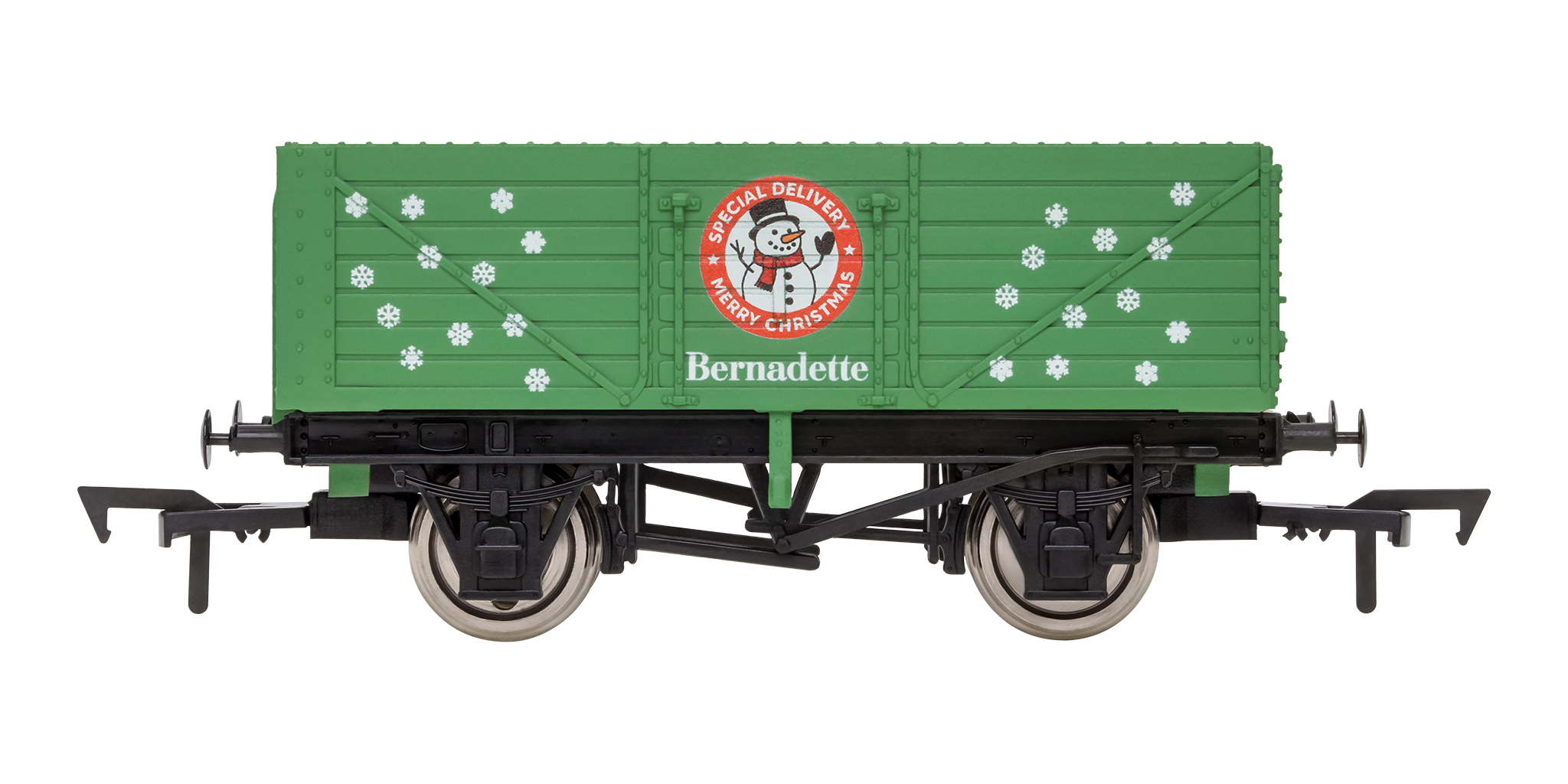 4F-071-195 OO Gauge 7 Plank Snowman Merry Christmas Wagon