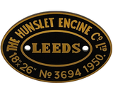 PLATE-HE-3694T 3694 Whiston Hunslet Worksplate Third Size Replica