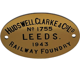 PLATE-HC-1755T 1755 LNER 8006 Hudswell Clarke Worksplate Third Size Replica