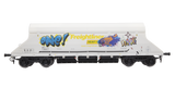 7F-026-003G O Gauge HIA Ftlnr White Hvy Haul Limestone Hopper 369027 Graffiti