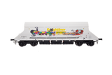 7F-026-004G1 O Gauge HIA Ftlnr White Hvy Haul Limestone Hopper 369044 Graffiti