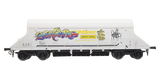 7F-026-004G O Gauge HIA Ftlnr White Hvy Haul Limestone Hopper 369044 Graffiti
