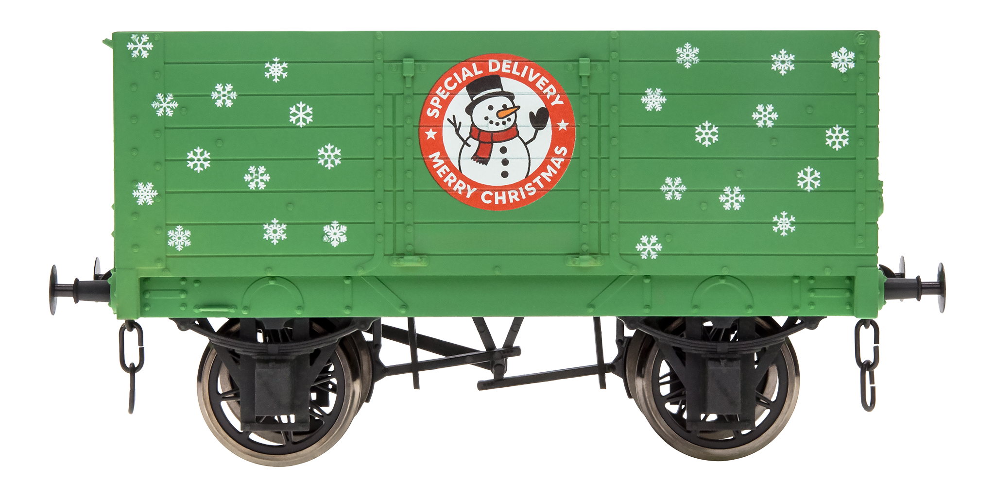 7F-073-028 O Gauge 7 Plank Snowman Merry Christmas Wagon
