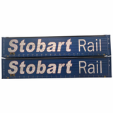 4F-028-155 OO Gauge 45 FT Curtsin Side Ctnr Stobart Rail 450043-9 & 450091-1 Wthd