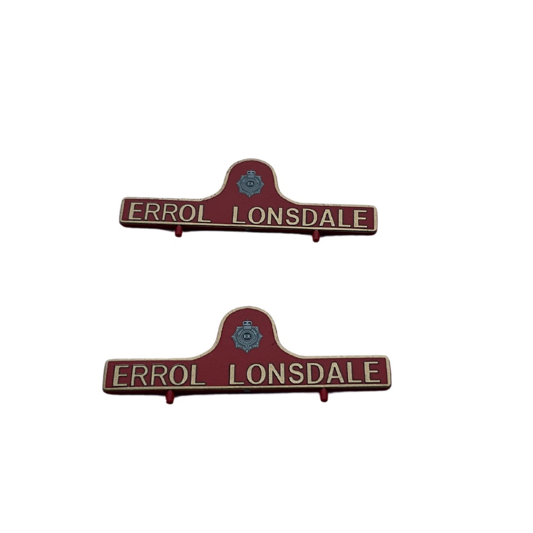 7S-094-NAME1 0 gauge spares J94 - Errol Lonsdale plates- pair -R