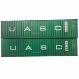 4F-028-226 OO Gauge 40ft High Cube C'tnr UASC Twin Pack Weathered