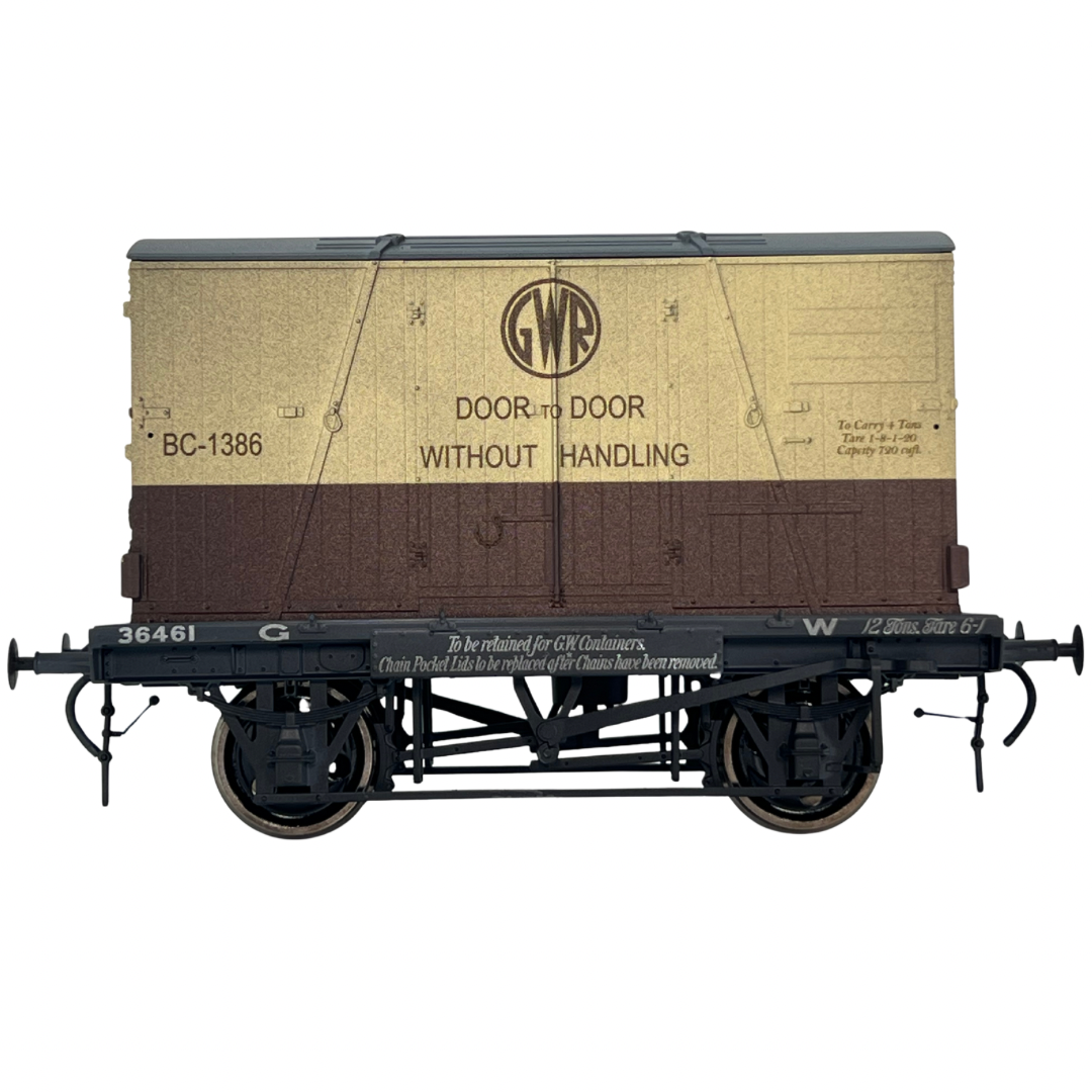 7F-037-018W O Gauge Conflat & Container GWR BC-1386 3 Door Weathered