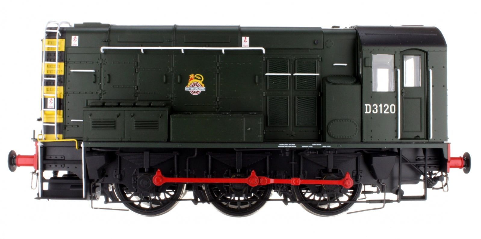 110736 O Gauge Class 08 D3120 BR Green Early Crest Wasp Stripes
