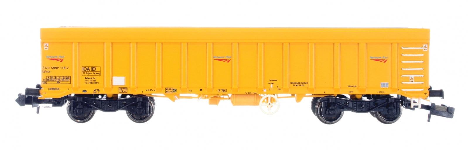 2F-045-009 N Gauge IOA Ballast Wagon Network Rail Yellow 3170 5992 118-7