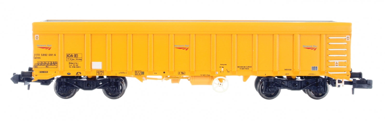 2F-045-011 N Gauge IOA Ballast Wagon Network Rail Yellow 3170 5992 091-6