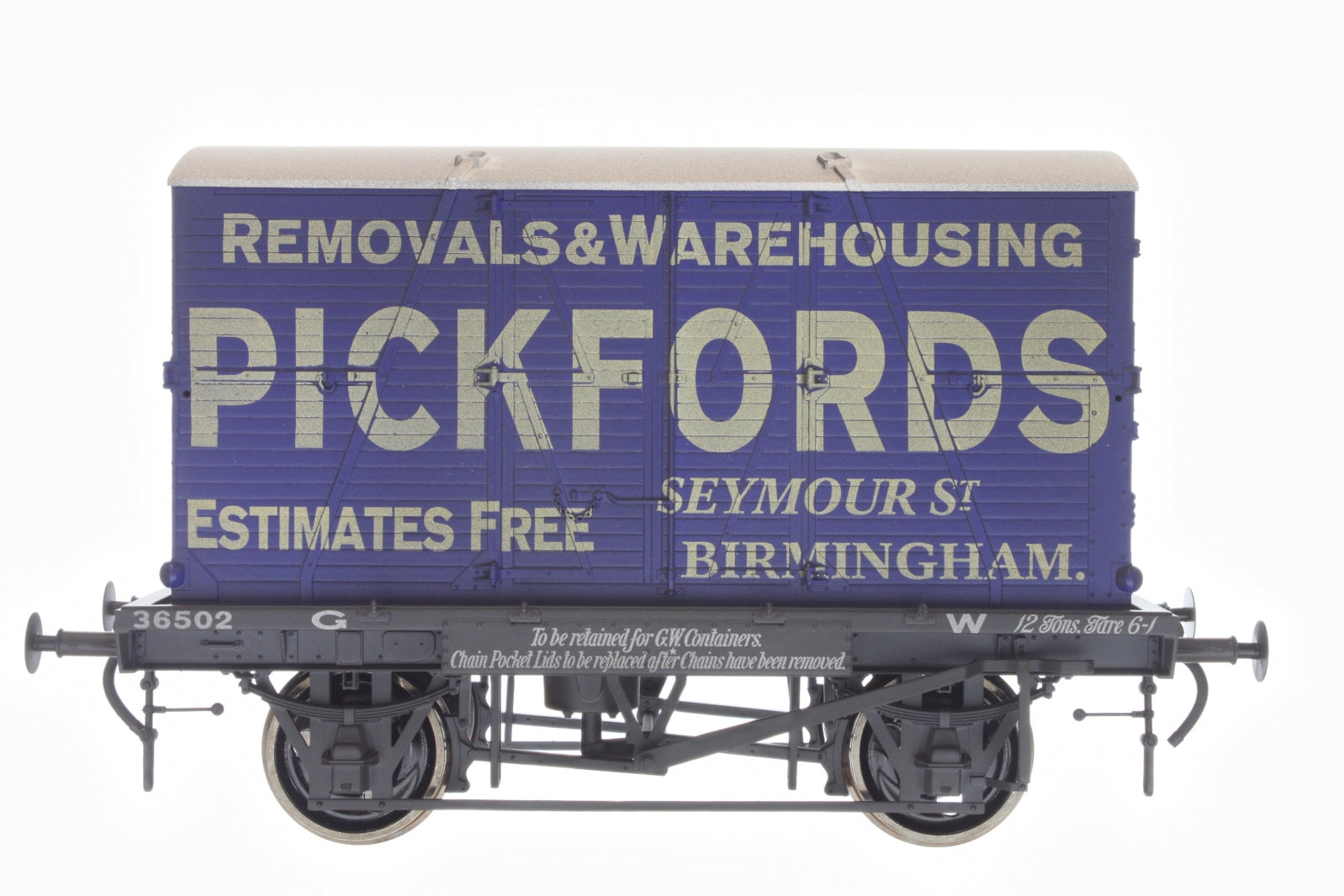 7F-037-010W O Gauge Conflat BR & Container Pickfords Weathered