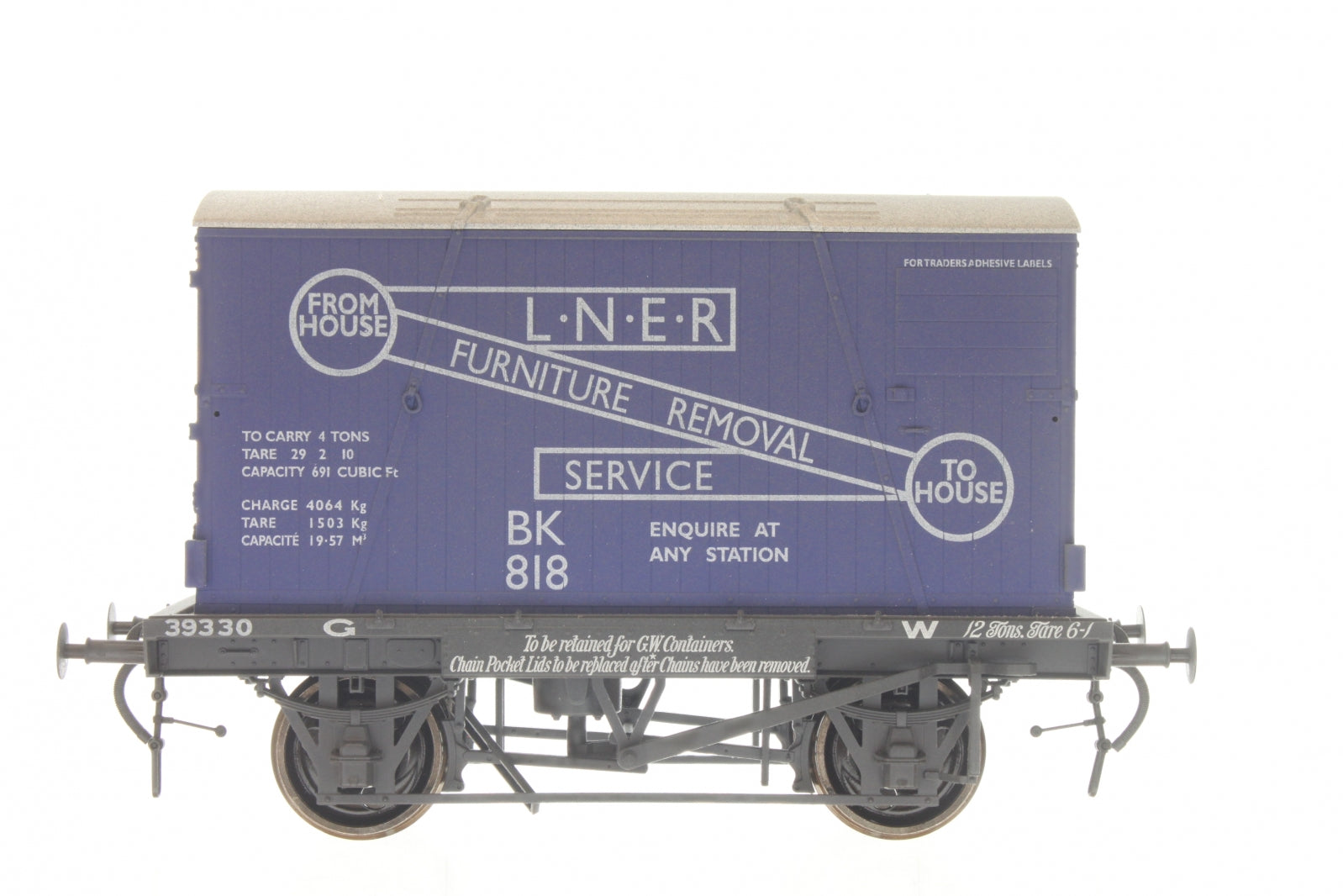 7F-037-011W O Gauge LNER Conflat & Container Weathered