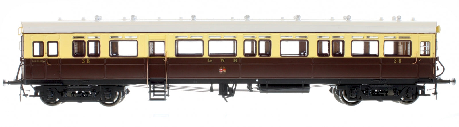 7P-004-011 O Gauge Autocoach GWR Twin Cities Crest 38 Choc & Crm