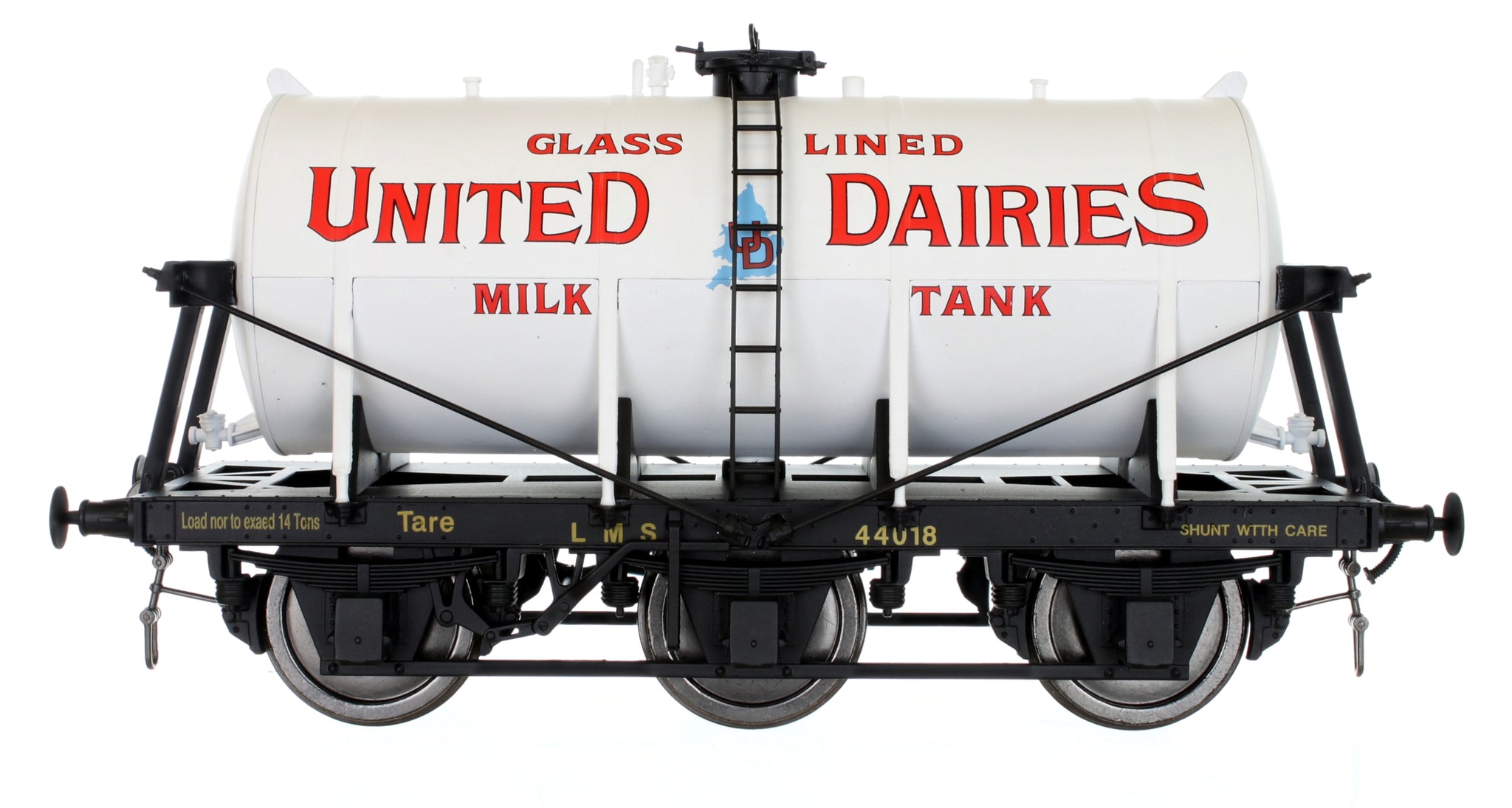 7F-031-006 O Gauge 6 Wheel Milk Tanker United Dairies 44018